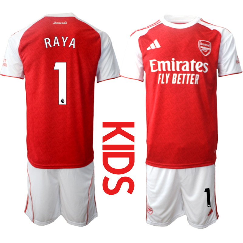 Youth 2025-2026 Club Arsenal home red #1 Soccer Jersey 01